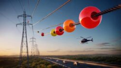 Why are there red balls on high-voltage power lines ?