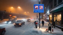 Heavy snow is expected to begin tonight as authorities urge drivers to stay home, even as businesses push to maintain normal operations