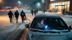Heavy snow is expected to begin tonight as authorities urge drivers to stay home, even while businesses push to keep normal operations running