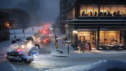 Heavy snow is expected to begin tonight as authorities urge drivers to stay home, while businesses push to keep normal operations running